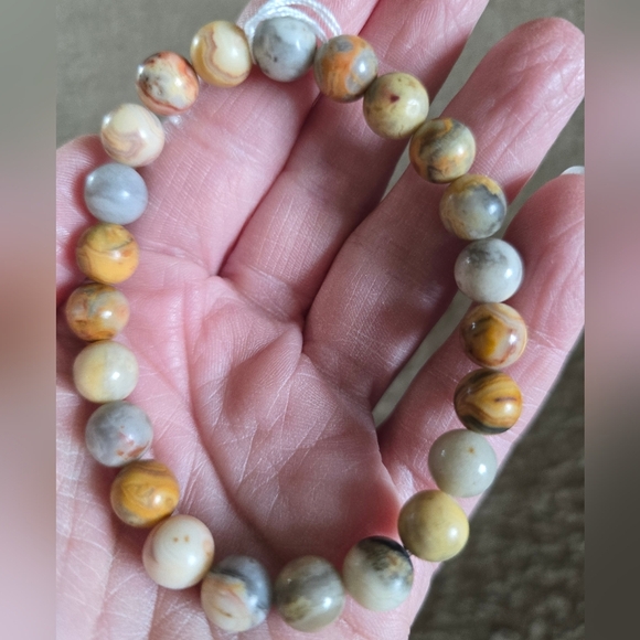 8mm Crazy Lace Agate Bracelet - Picture 8 of 8